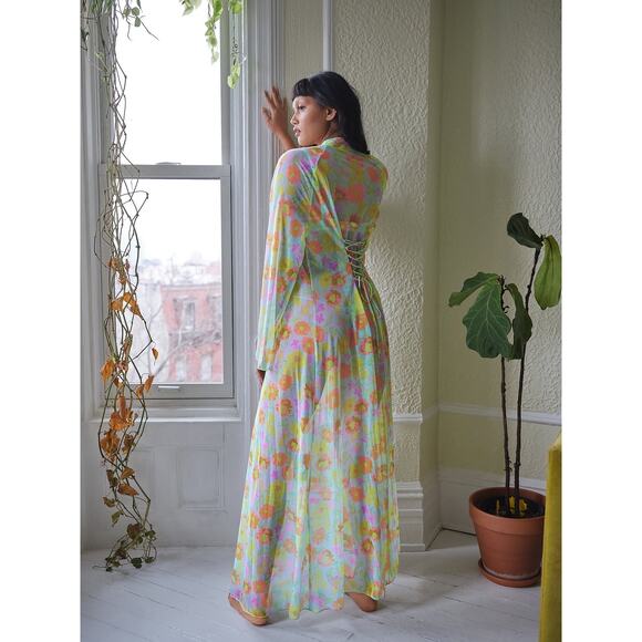 Savage X Fenty Women's size Medium / Large Floral Free Spirit Full-Length Robe - Picture 2 of 11